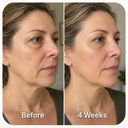 Aeki facial care before and four week comparison