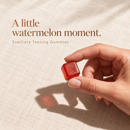 Evelliora Tanning Gummies — gummy closeup