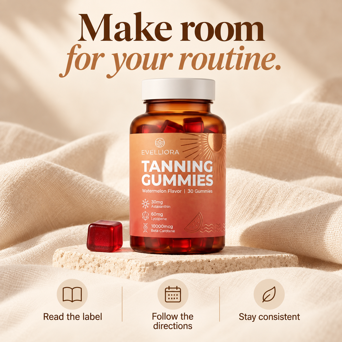 Evelliora Tanning Gummies — routine